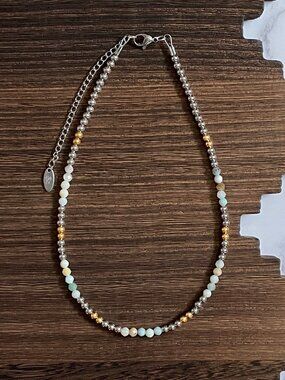 Handmade Coastal Horizon Western Pearl Choker Necklace 14 inch